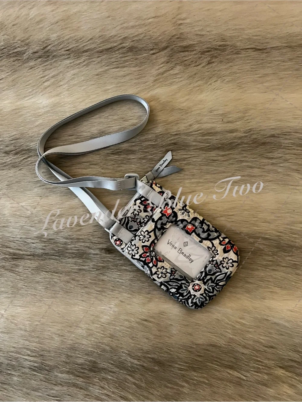 VERA BRADLEY Lisbon Medallion Mini Cellphone Crossbody RFID Lighten Up Gray